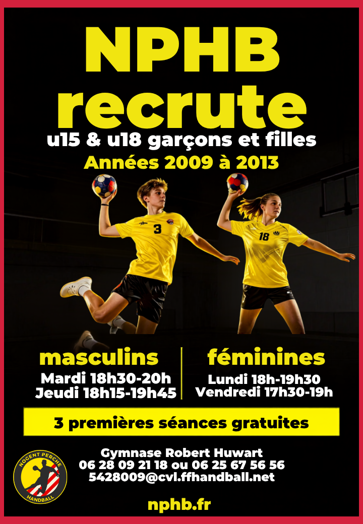 U15 U18 Garçons Filles Rentrée 2026